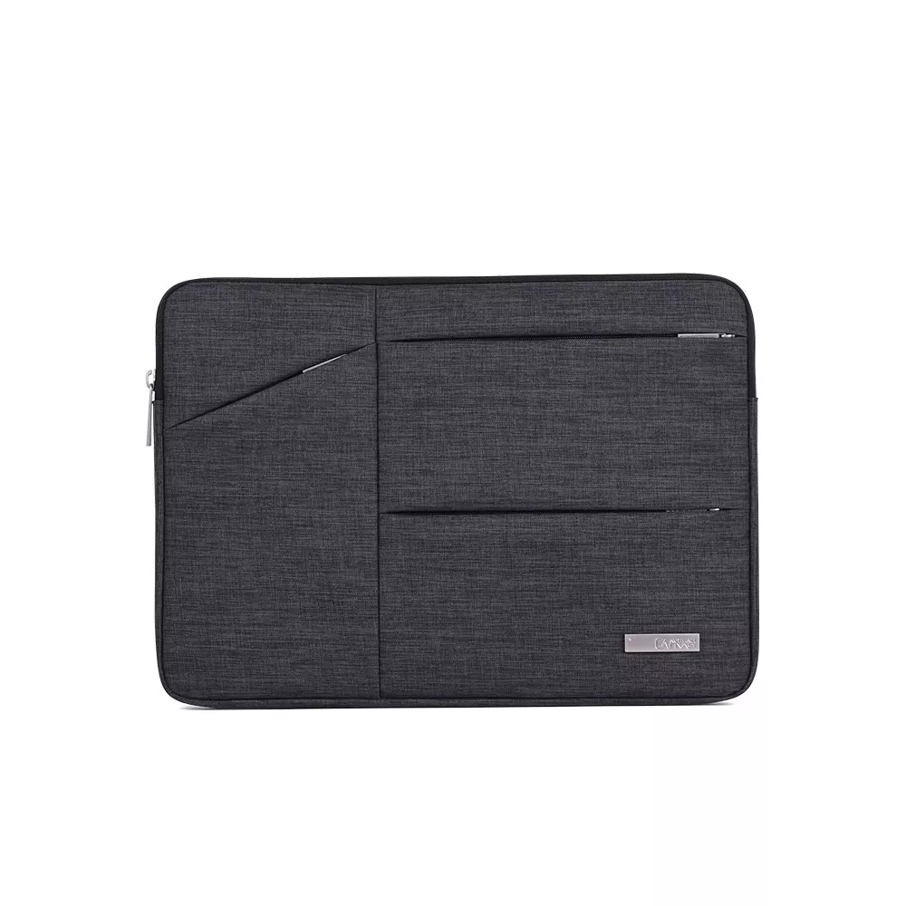 Etui Canvas na laptopa 16,4" z kieszonkami - Kolor: Grafit