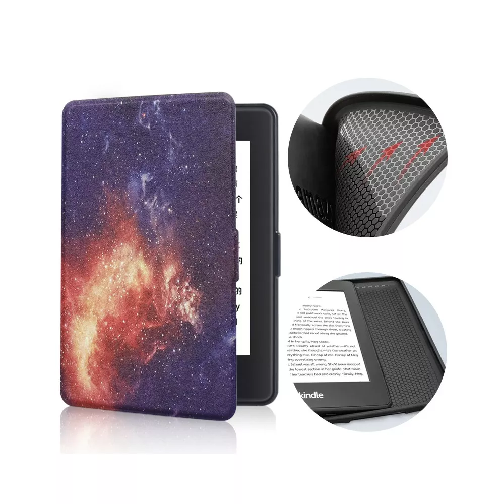 Etui Kindle Paperwhite 1/2/3 silikonowy tył wzory - Kolor: 02. Burning Sky