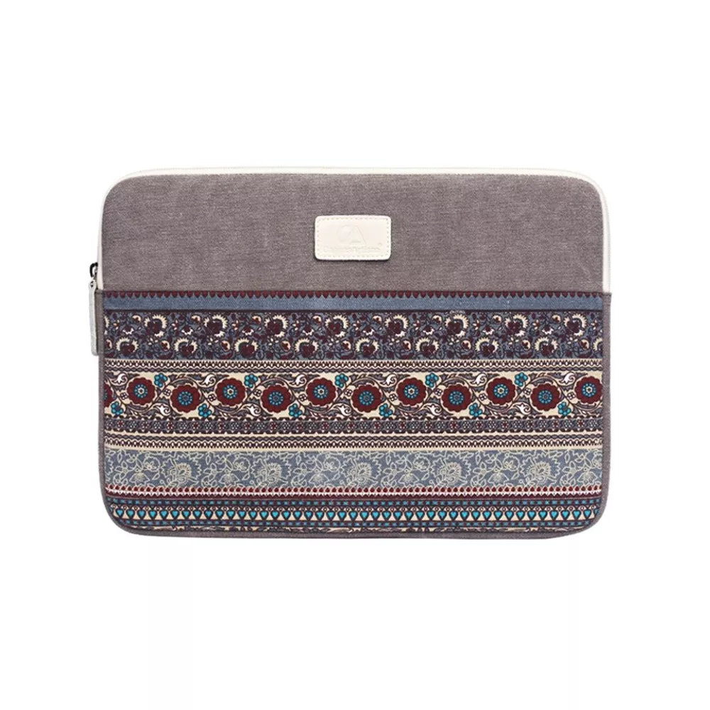 Etui etno Canvas na laptopa 16,4" - Kolor: szary
