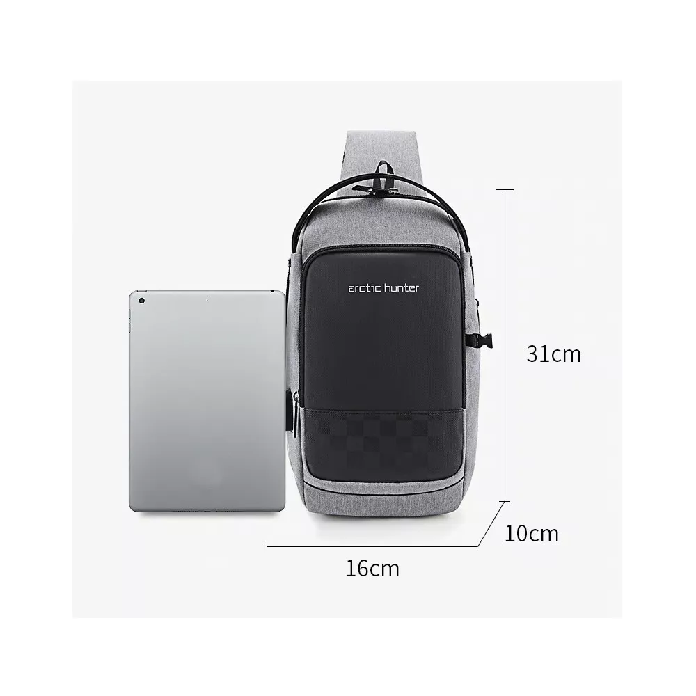 Plecak miejski Arctic Hunter na jedno ramię organizer z USB XB00105