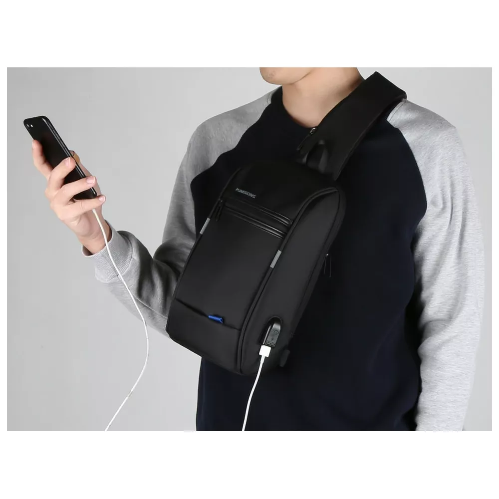 Plecak miejski Kingsons na jedno ramię organizer z USB KS3174W