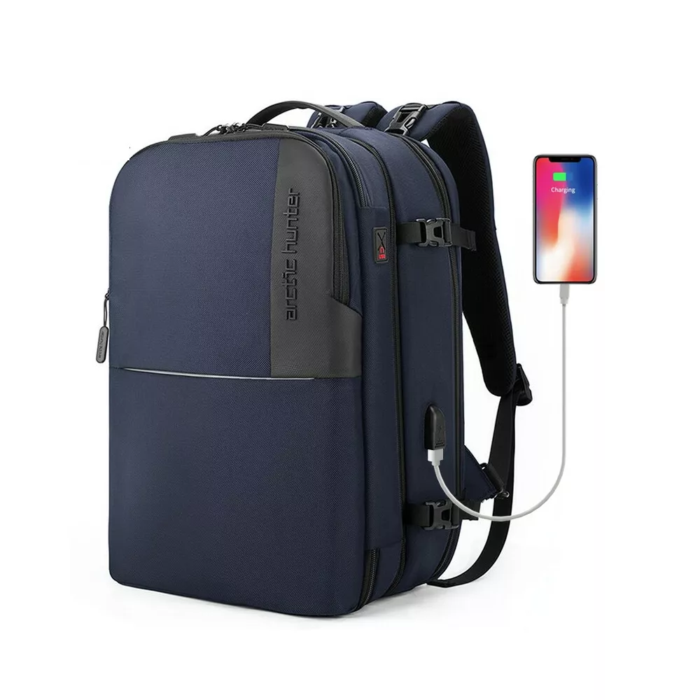 Plecak 2in1 Arctic Hunter na laptopa 15,6" bardzo pojemny bagaż podręczny B00382 - Kolor: niebieski