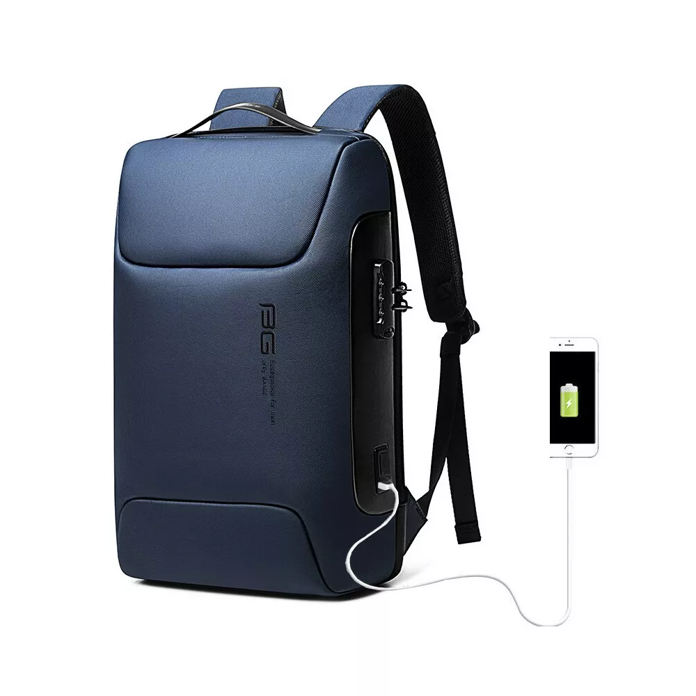Antykradzieżowy plecak Bange na laptopa 15,6" BG-7216 z USB - Kolor: ciemnoniebieski