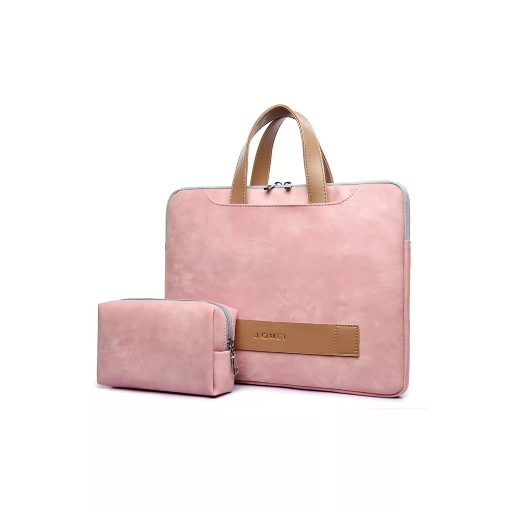 Etui/torba JQ Eva na laptopa 15,6" eco skóra - Kolor: różowy