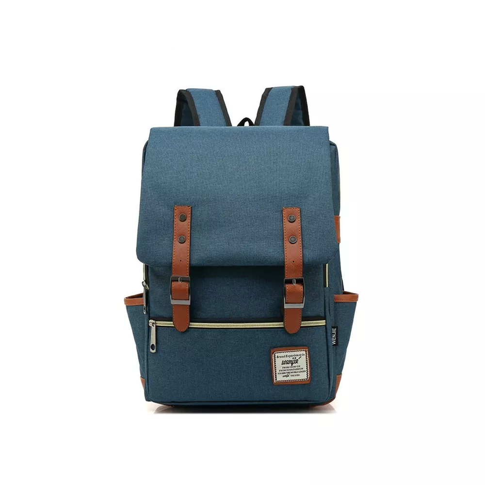 Plecak vintage Oxford na laptopa 15,6"  - Kolor: granatowy