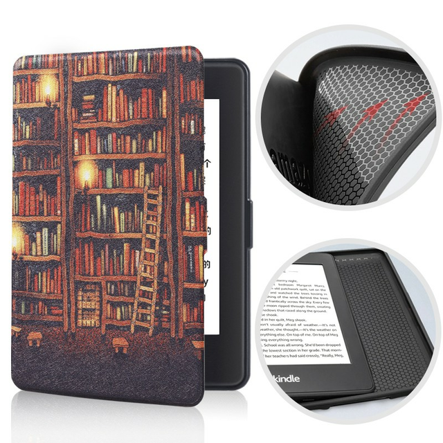 Etui Kindle Paperwhite 1/2/3 silikonowy tył wzory - Kolor: 15. Library