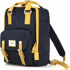 Plecak Himawari HM188L na laptopa 13,3&quot; 14,1&quot; vintage - Kolor: 70. granatowo-żółty