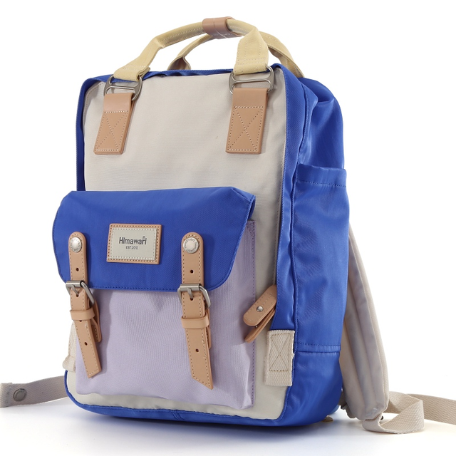 Plecak Himawari HM188L na laptopa 13,3&quot; 14,1&quot; vintage - Kolor: 79. chabrowo-żółto-fioletowy