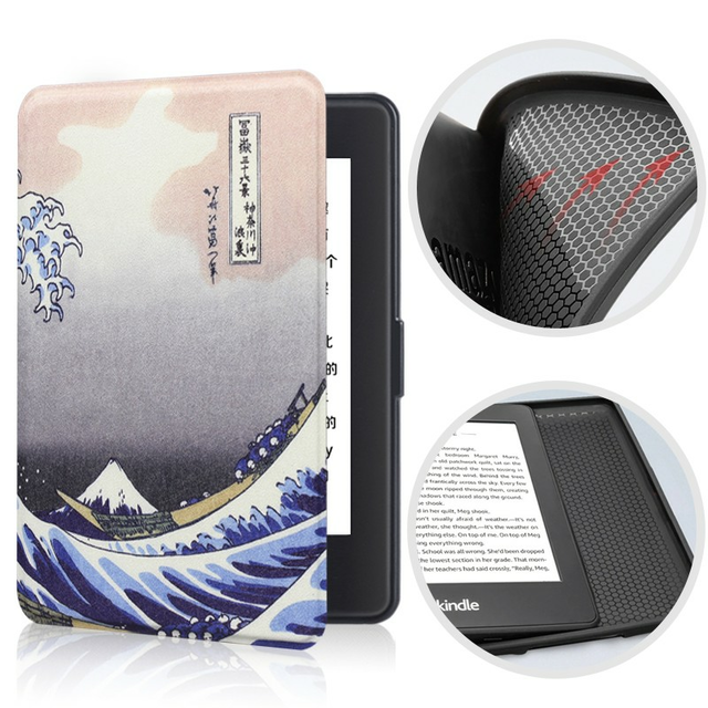 Etui Kindle Paperwhite 1/2/3 silikonowy tył wzory - Kolor: 18. Wave