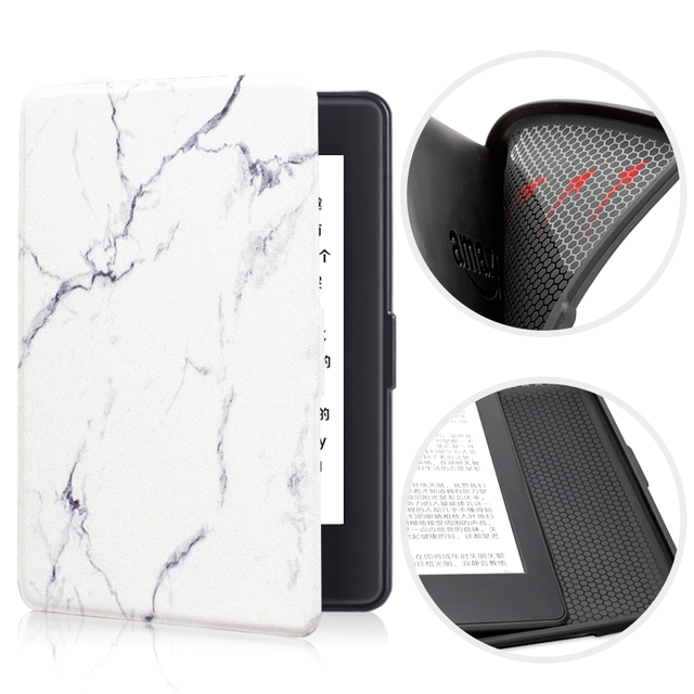 Etui Kindle 10 Touch silikonowy tył wzory - Kolor: 01. Marble