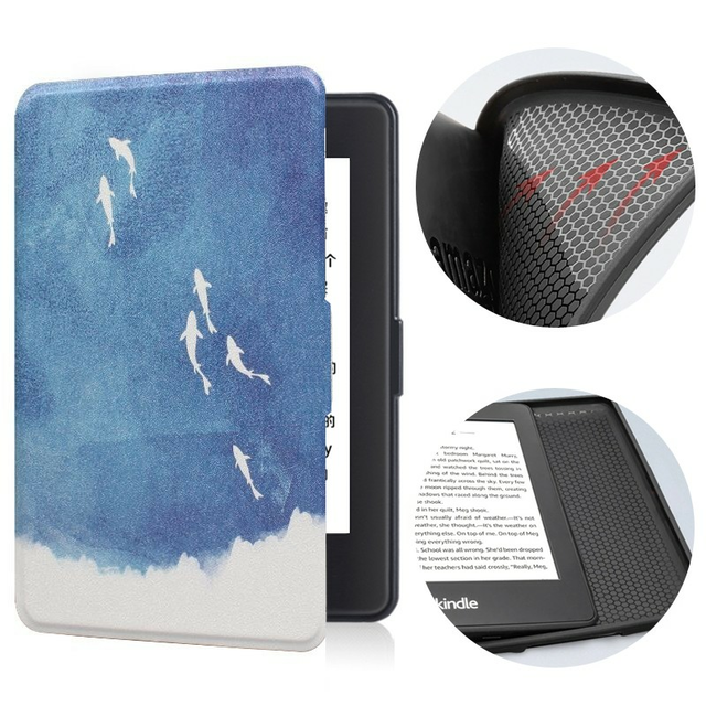 Etui Kindle Paperwhite 1/2/3 silikonowy tył wzory - Kolor: 21. Sharks
