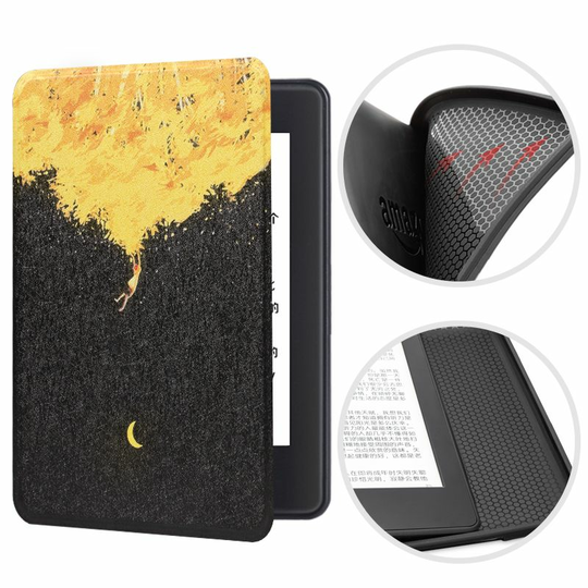 Etui Kindle 10 Touch silikonowy tył wzory - Kolor: 22. Yellow Moon