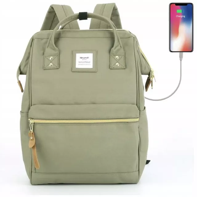Plecak Himawari 9001 na laptopa 13,3&quot; 14,1&quot; z USB - Kolor: 24. bladozielony