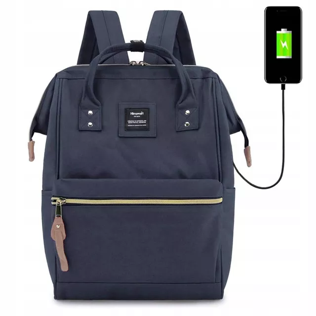 Plecak Himawari 9001 na laptopa 13,3&quot; 14,1&quot; z USB - Kolor: 02. granatowy