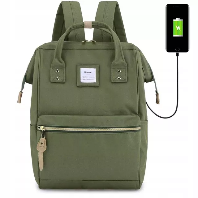 Plecak Himawari 9001 na laptopa 13,3&quot; 14,1&quot; z USB - Kolor: 04. zielony