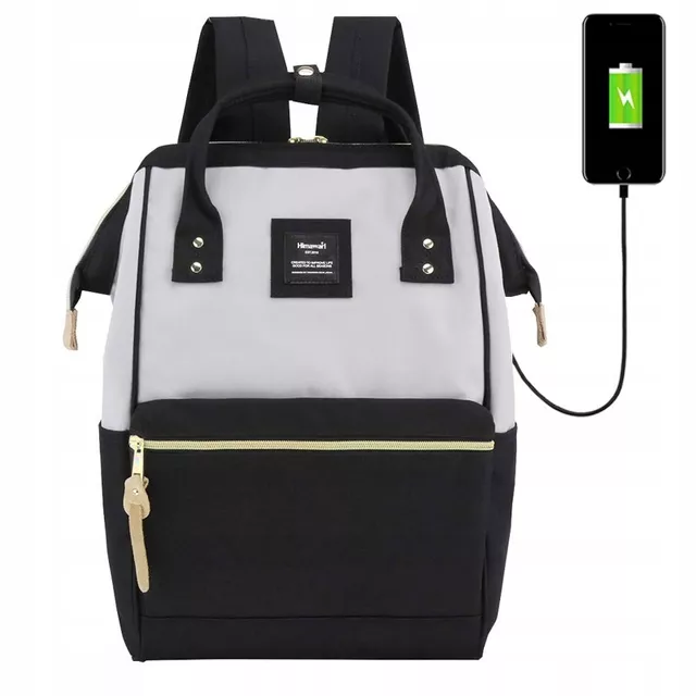 Plecak Himawari 9001 na laptopa 13,3&quot; 14,1&quot; z USB - Kolor: 11. czarno-szary