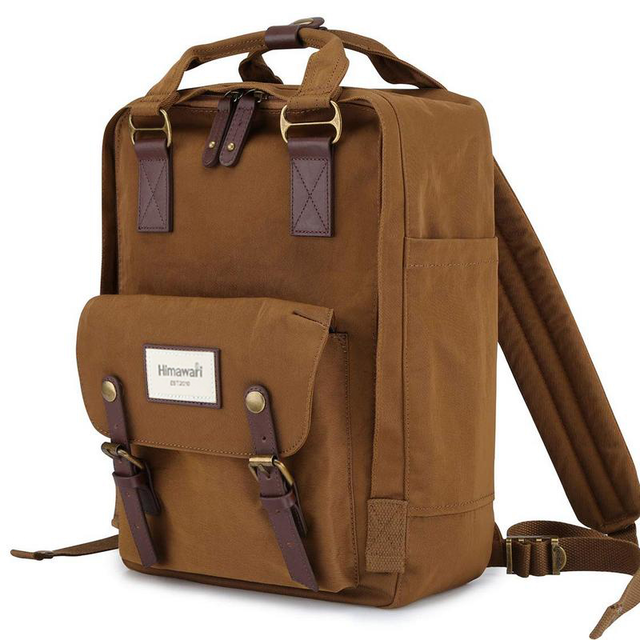 Plecak Himawari HM188L na laptopa 13,3&quot; 14,1&quot; vintage - Kolor: 53. brązowy