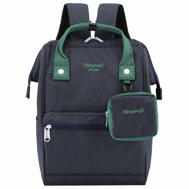 Plecak Himawari 2268 na laptopa 13,3&quot; + etui - Kolor: granatowo-zielony