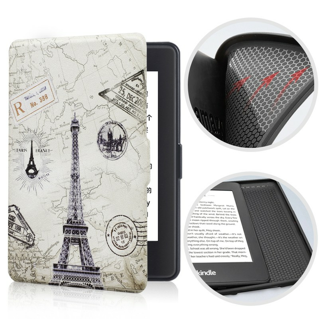 Etui Kindle Paperwhite 1/2/3 silikonowy tył wzory - Kolor: 06. Eiffel Tower