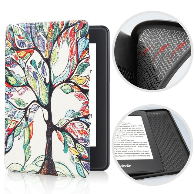 Etui Kindle Paperwhite 1/2/3 silikonowy tył wzory - Kolor: 08. Colorful Tree