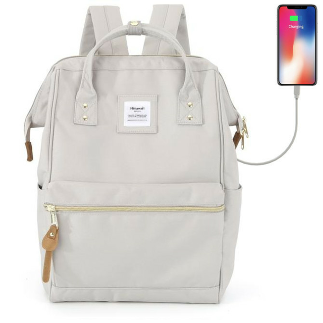 Plecak Himawari 9001 na laptopa 13,3&quot; 14,1&quot; z USB - Kolor: 23. szary beż