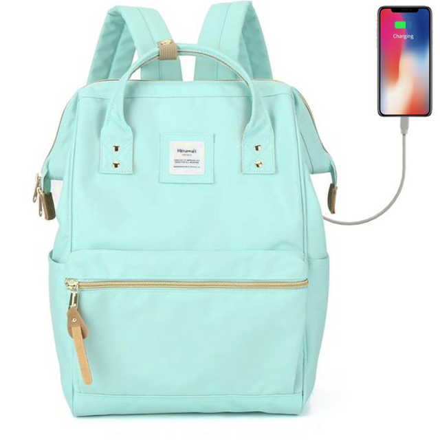 Plecak Himawari 9001 na laptopa 13,3&quot; 14,1&quot; z USB - Kolor: 25. miętowy