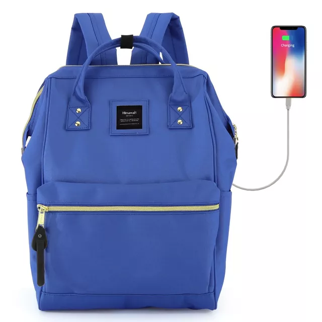 Plecak Himawari 9001 na laptopa 13,3&quot; 14,1&quot; z USB - Kolor: 37. kobaltowy
