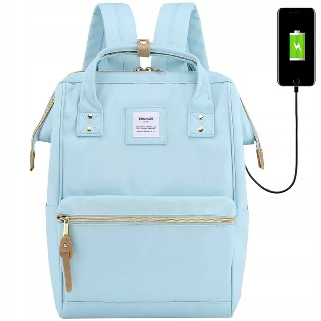 Plecak Himawari 9001 na laptopa 13,3&quot; 14,1&quot; z USB - Kolor: 14. błękitny