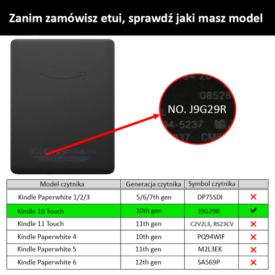 Etui Kindle 10 Touch silikonowy tył wzory