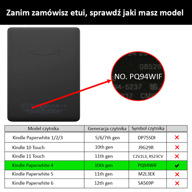 Etui Kindle Paperwhite 4 silikonowy tył wzory