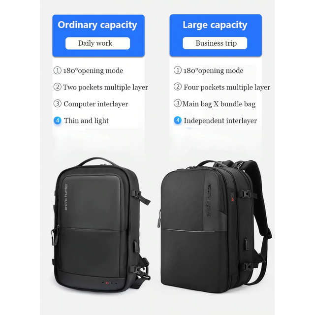 Plecak 2in1 Arctic Hunter na laptopa 15,6&quot; bardzo pojemny bagaż podręczny B00382