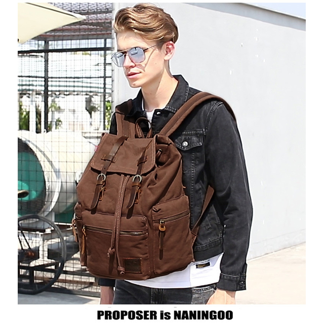 Plecak Augur na laptopa 14,1&quot; skórzane paski