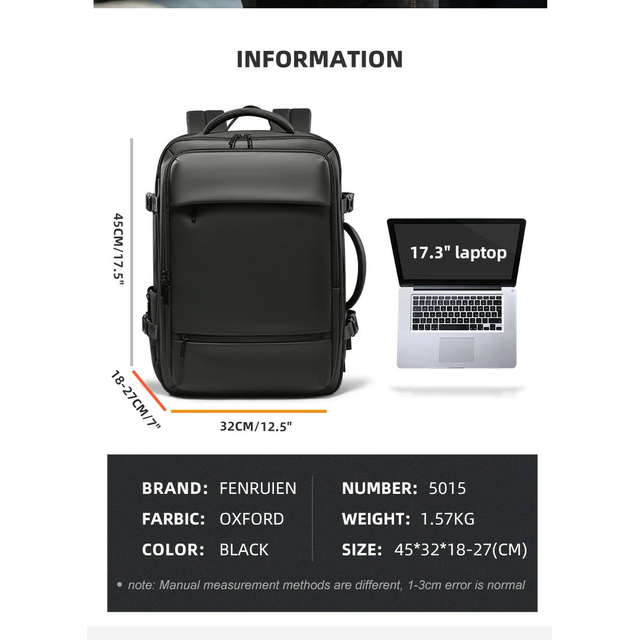 Plecak FRN na laptopa 17,3&quot; 5015 bagaż podręczny z USB