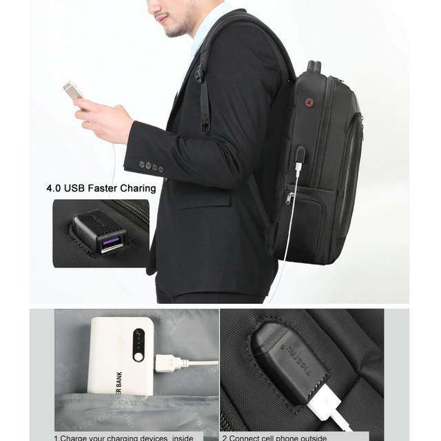 Plecak Tigernu na laptopa 15,6&quot; - 16,4&quot; T-B3668 z USB