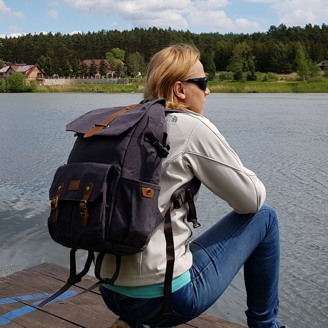 Plecak fotograficzny Ansel XL na aparat + laptopa 14,1&quot; retro z USB