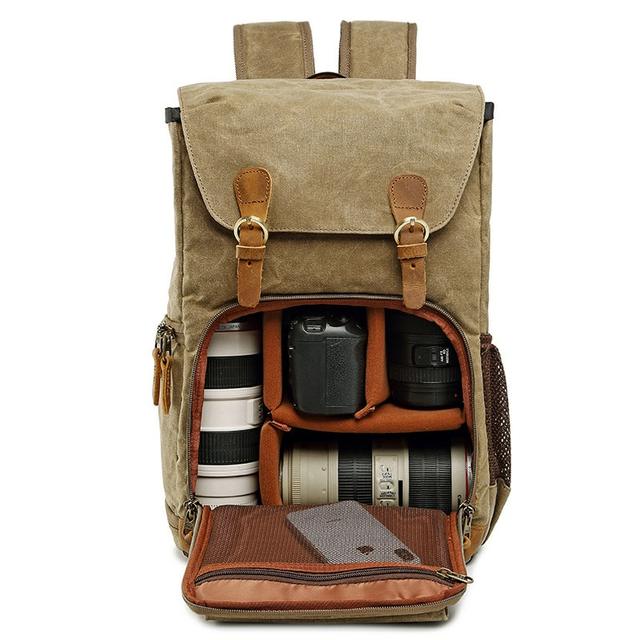 Plecak fotograficzny na aparat + laptopa 14,1&quot; vintage