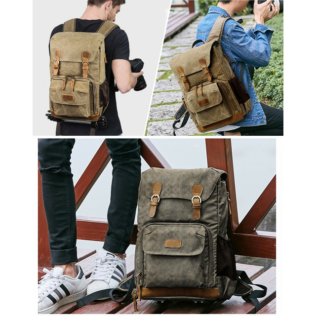 Plecak fotograficzny na aparat + laptopa 14,1&quot; vintage