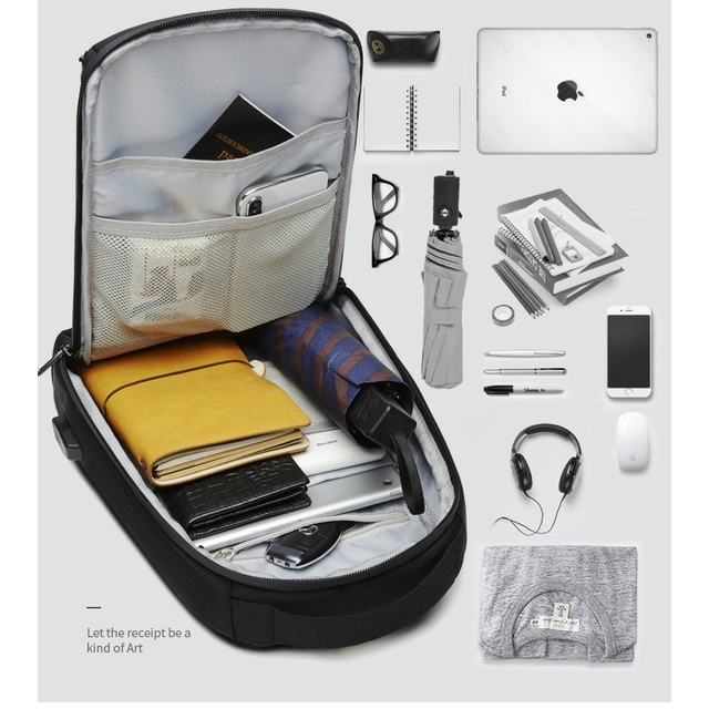 Plecak miejski Ozuko na jedno ramię organizer z USB ZL9078m36