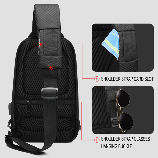 Plecak miejski Ozuko na jedno ramię organizer z USB ZL9078m36