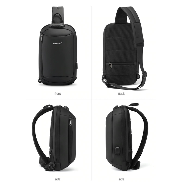 Plecak miejski Tigernu na jedno ramię organizer z USB i RFID T-S8100
