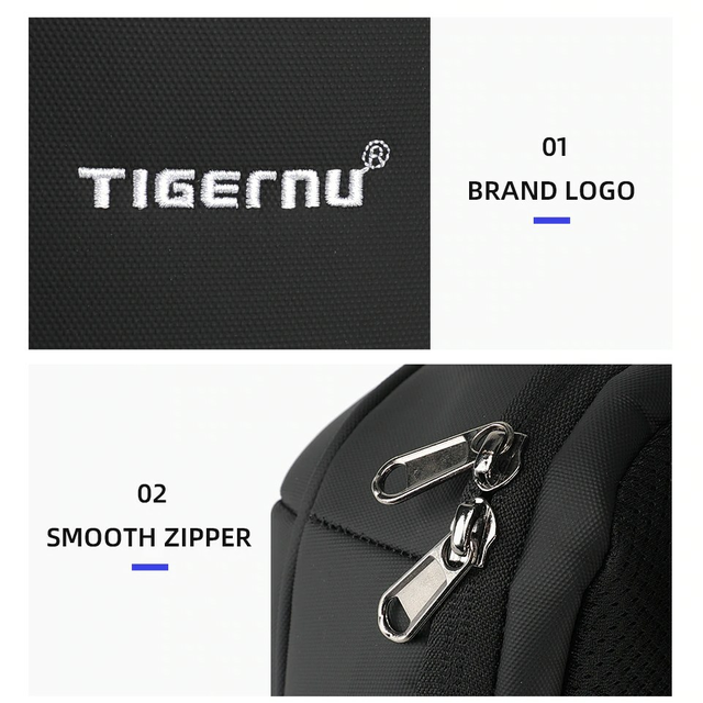 Plecak miejski Tigernu na jedno ramię organizer z USB i RFID T-S8100
