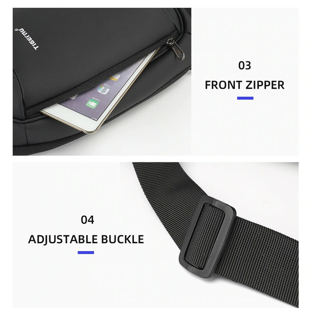 Plecak miejski Tigernu na jedno ramię organizer z USB i RFID T-S8100