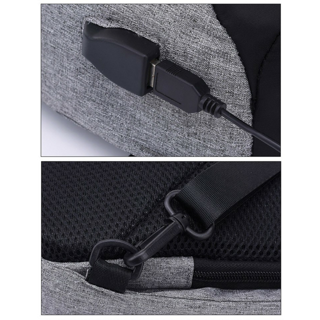 Saszetka-plecak miejski z USB odblaski