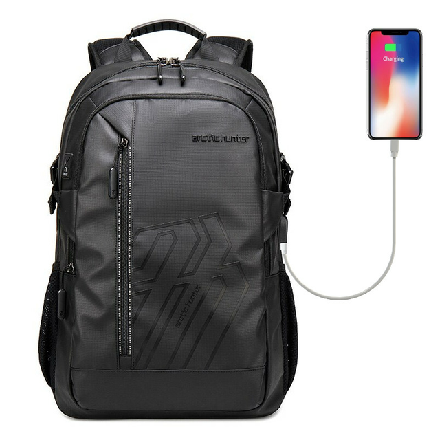 Plecak Arctic Hunter na laptopa 15,6&quot; B00387 z USB - Kolor: czarny