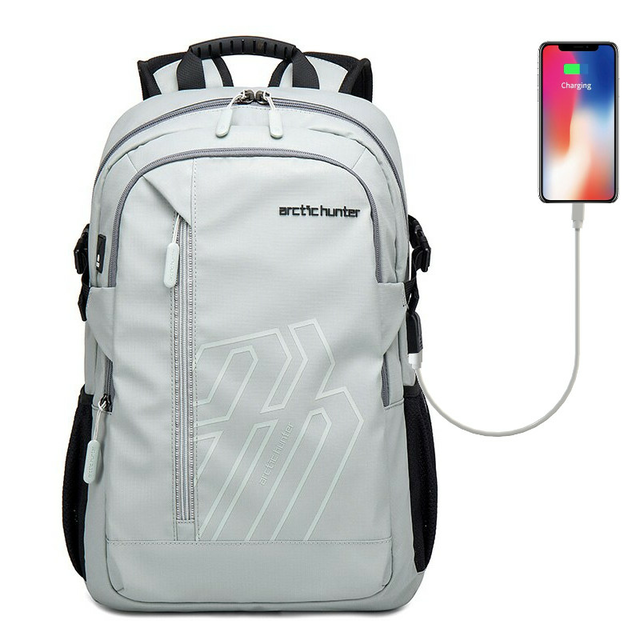 Plecak Arctic Hunter na laptopa 15,6&quot; B00387 z USB - Kolor: szary