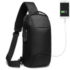 Plecak miejski Bange na jedno ramię antykradzieżowy z organizerem i USB BG-22085 - Kolor: czarny