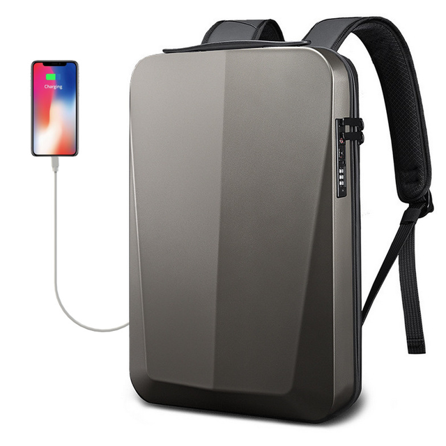 Antykradzieżowy plecak Bange twarda skorupa na laptopa 15,6&quot; z USB BG-22201 - Kolor: cappuccino