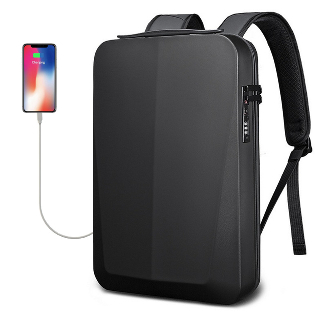 Antykradzieżowy plecak Bange twarda skorupa na laptopa 15,6&quot; z USB BG-22201 - Kolor: czarny