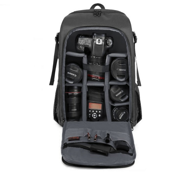 Plecak fotograficzny MDN Zoom L na aparat + laptopa 15,6&quot; - Kolor: czarno-szary