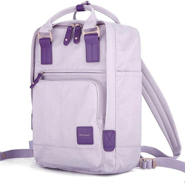 Plecak Himawari HM187 na laptopa 13,3&quot; 14,1&quot; vintage - Kolor: 03. pastelowy fiolet
